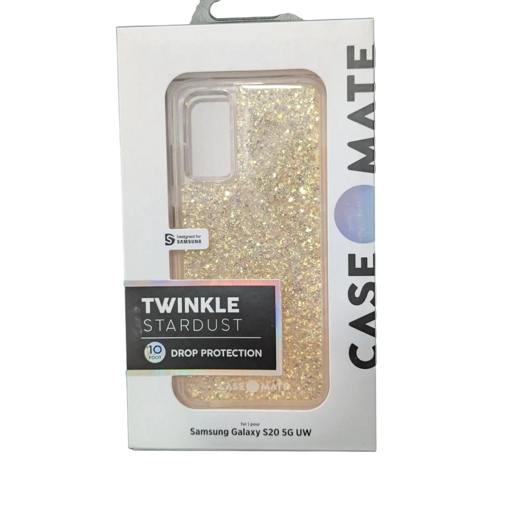 F1. Case-Mate Twinkle Stardust Case for the Samsung Galaxy S20 5G UW Gold Sparkl